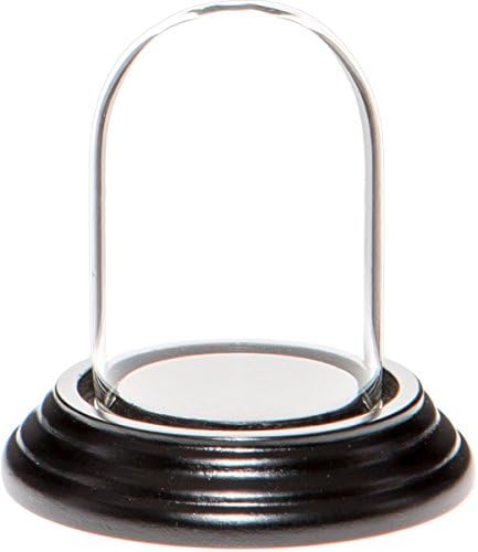 Plymor 1,85 x 2,875 Мини-Стъклен дисплей с купольным модел дамска шапка клош (черна акрилна основа)