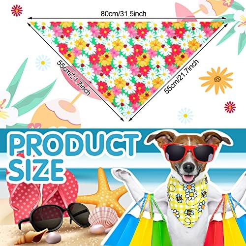 30 Опаковки Пролетно-летните Цветя Bandhan за кучета, Меки Триъгълни Шалове за Кучета, Полиестерна Кърпа, Костюм