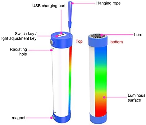 USB Преносима Акумулаторна лампа Bluetooth light tube audio С 2 Магнити, Промяна на цвета RGB с регулируема яркост,