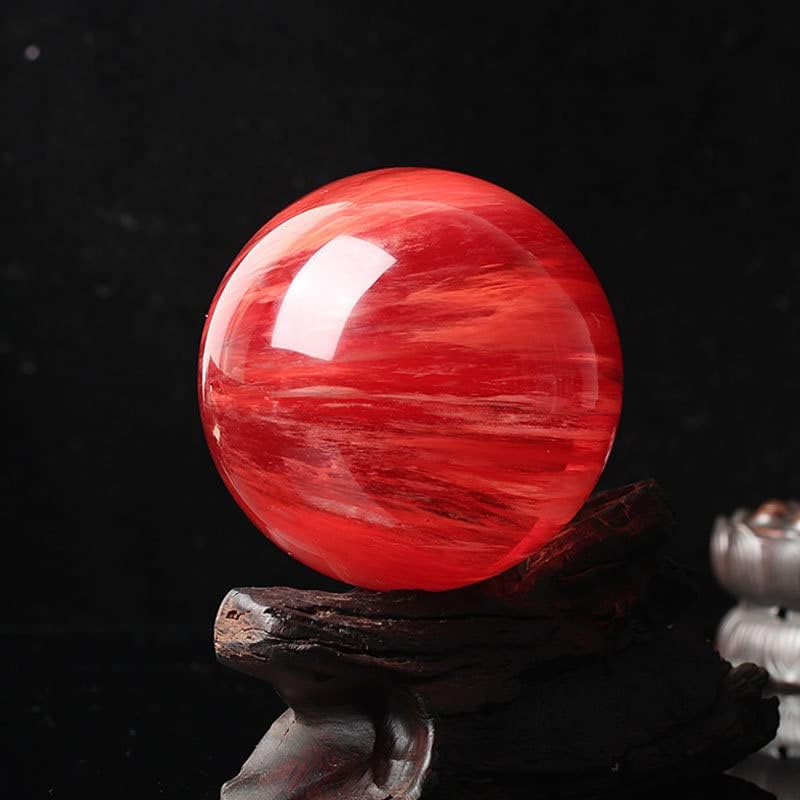 QianKao кристална топка на Червена кристална топка украшение на фън шуй топката Ornaments水晶鸿运球 红水晶球摆件 风水球摆件礼物送礼(直径约15cm)
