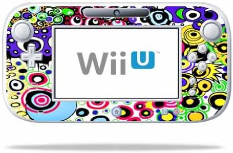 Кожата MightySkins е съвместима с геймпадом Nintendo Wii U, опаковка, етикет, скинове, кръг, взрив
