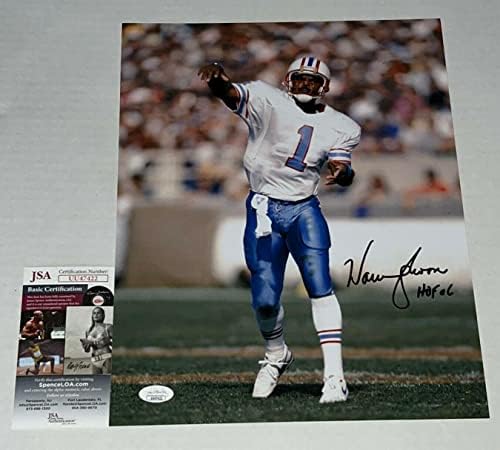 Уорън Мун подписа снимка Хюстън Ойлърс 11x14 с надпис HOF с автограф от JSA - Снимки NFL с автограф