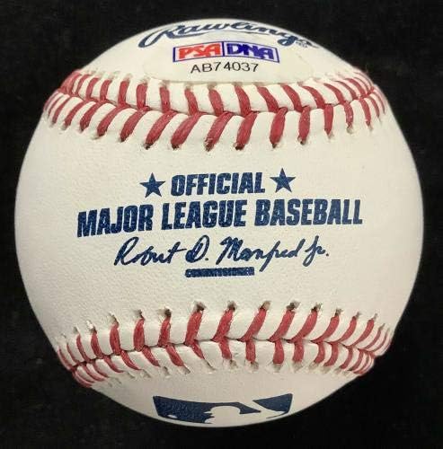 Грег Мадокс подписа Бейзболни Брейвз Мэддог Автограф КОПИТО 3 СТАТИСТИКА на кариерата PSA / ДНК - Бейзболни топки С Автографи