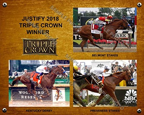 SPORTSPHOTOSUSA Justify Победител Triple Crown 2018 Кон 11x14 Фотоколлаж