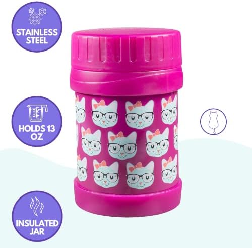 Комплект детски обяд кутии Bentology (Кити) с многократна употреба пакет с лед и буркан за хранене с двойна изолация