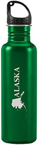 LXG, Inc. Аляска План на щата - Спортна бутилка за вода за 24 грама-Зелен