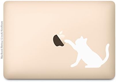 Добър магазин MacBook Pro 13/15/12 Стикер на MacBook Стикер Котката е Черна Котка, Бял M788-W