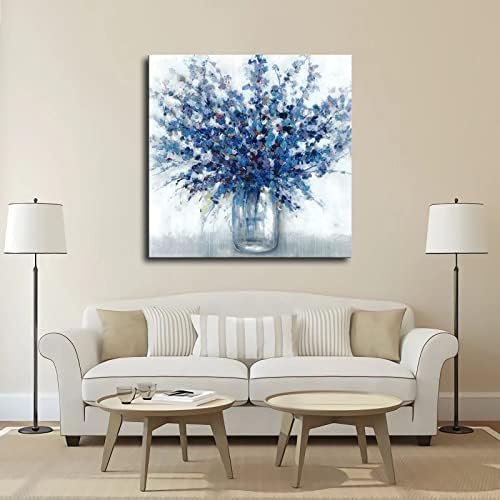 Плакати със сини цветя във ваза - Декорация на дома - Стенно изкуство, Декорация, офис, Художествена печат на стената