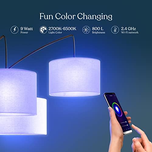Интелигентен led лампа Brightech с регулируема яркост, като цвят Крушка A19 Bluetooth, WiFi - Съвместими с Alexa
