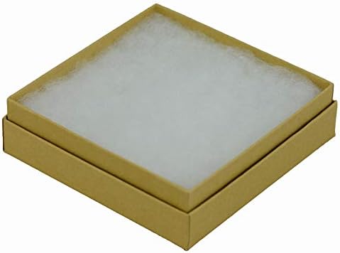 Ковчег за бижута с пълнеж от крафт-памук JPB № 33 (100 броя), 3.5 инча x 3,5 инча