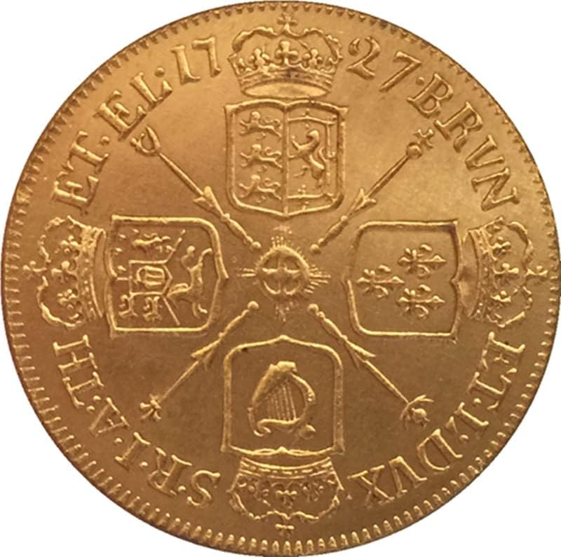 5 Различни Дати Британски Джордж I Монети От Чиста Мед С Позлатени Старинни Сребърни Долара на монети