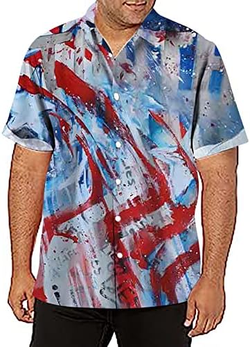 Meymia Мъжки Хавайски Ризи, Летни Мъжки Ризи с копчета 2023, 4 юли, всеки ден на бързо съхнещи Блузи, Спортни, Плажни