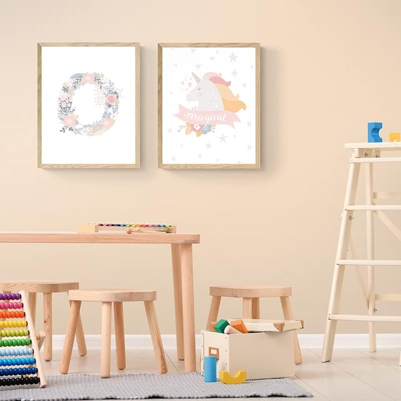 ВОТРОН Цветни Букви от Азбуката Стенно Изкуство Платно Плакати И Щампи За Розово Декор на Детска Стая Интериор на