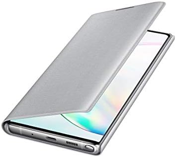 Калъф Samsung Galaxy Note10 +, една чанта-портфейл с led подсветка - сребрист (версия за САЩ, с гаранция)