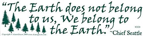 AzureGreen Земята принадлежи не на нас, Ние принадлежим на Земята - Централен Сиатъл - Магнитен Стикер стикери /Стикер-магнит