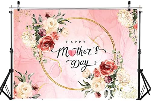 LYCGS 7X5ft Щастлив Фон Ден на Майката Розово Цвете Фотофон Ден на Майката Банер за Парти в чест на Деня на Майката