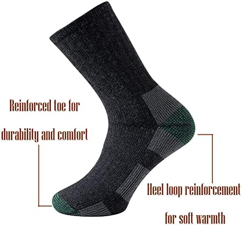 ACOL 78% Чорапи от Мериносова вълна за Мъже, Подсилени на Пръсти, Дебели Петата, Впитывающая Влагата, Махровая Контур,