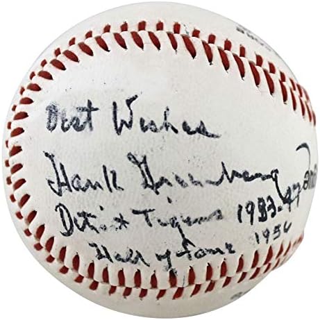 Тайгърс Ханк Грийнбърг Stat Подписа Договор с Regent Semi-Pro League Baseball PSA AJ01075 - Бейзболни топки с автографи