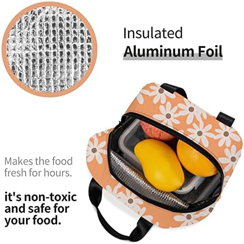 Чанта за Обяд С Цветя Модел На Портокал Изолиран Обяд-Бокса на Торби за Многократна употреба За Обяд, Портативен