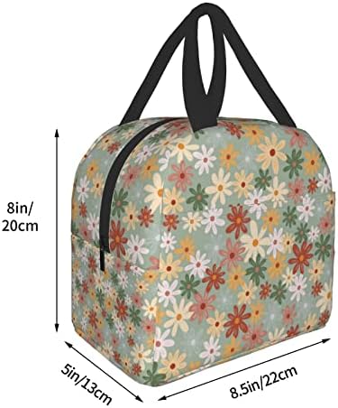 Чанта за Обяд Цвят Ditsy Сладък Цвете Изолиран Обяд-Бокс Торби за Многократна употреба За Обяд Храната Преносим