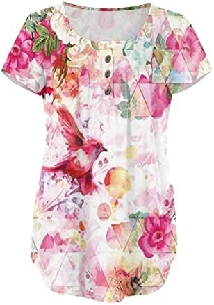 Дамски Летни Блузи, начинът, по който Ежедневни Курортна Облекло за Жени, 2023, Модерен Ризи с Къс Ръкав Копчета,