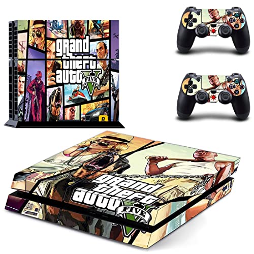 За PS4 SLIM - Играта Grand GTA Theft And Auto Стикер на кожата PS4 или PS5 За конзолата PlayStation 4 или 5 и контролери Vinyl Стикер DUC-5345