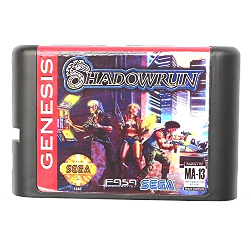 Lksya Shadow Run за игра на карти Sega 16 Бита MD за Mega Drive за игралната конзола Genesis PAL, USA JAP (обвивка US EU)