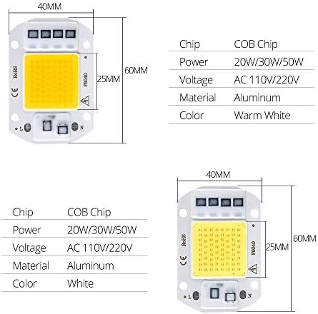 EPASI Высокомощный COB led чип ac 220 и 110 В 50 W 30 W 20 W Диоден led Чип COB Правоъгълна Матрица САМ Прожектор Прожектор Не е необходим драйвер-110V_Cold White_20W