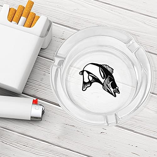 Риба Костур На Карикатура На Цигари Пушачите Стъклени Пепелници Пепелник За Домашния Офис Плот Украса На Масата
