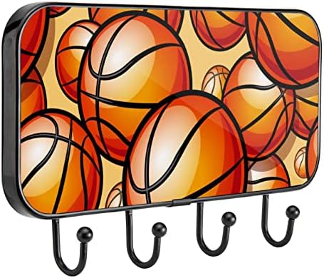 Държач за Кърпи Стенни Закачалка За Кърпи Декор на Банята Халат Хавлия Палто Облекло Баскетбол Оранжево Закачалка