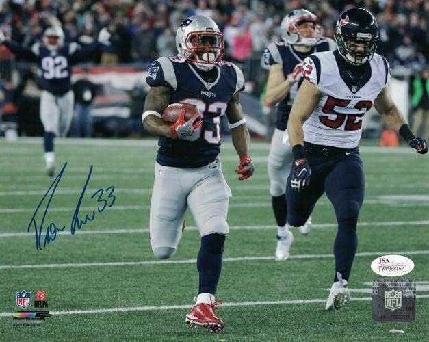 Дион Люис С автограф / с Автограф на New England Patriots 8x10 Снимка JSA 14244 - Снимки NFL с автограф