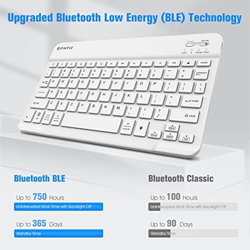 Калъф-клавиатура Fintie за iPad 10,9 инча 10-то поколение (випуск 2022 г.) с държач за моливи - Задната част на кутията от мека TPU с Магнитно-подвижна клавиатура, Bluetooth подсветка