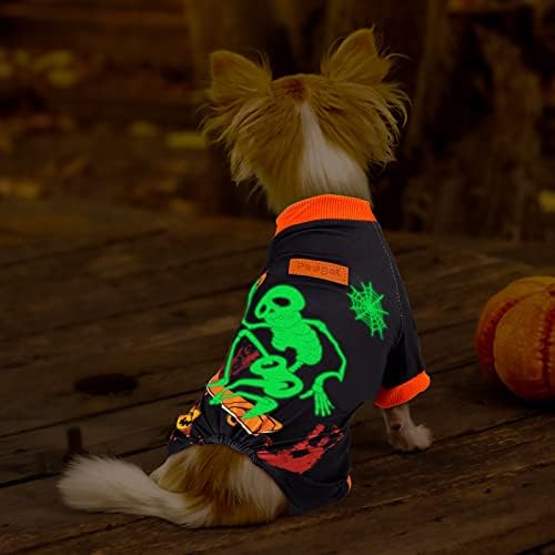 Pedgot 2 бр., Пижами със Светящимся виртуален скелет за Кучета за Хелоуин, Светещи в Тъмното Костюми за кучета-Скелети,