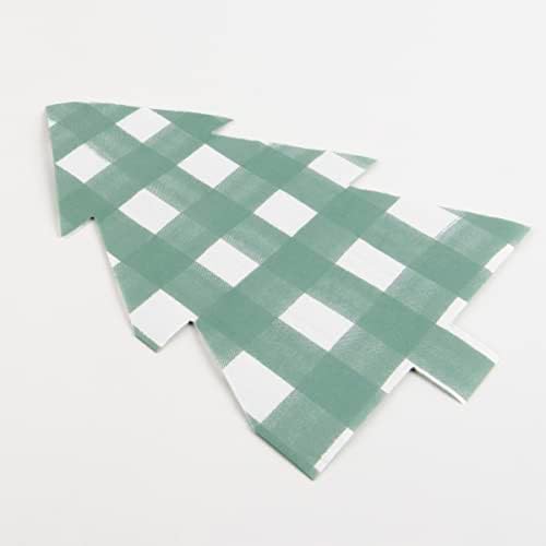 Салфетки Meri Meri от зелената тъкан в клетката (опаковка от 16 броя)