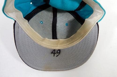 1993-94 Флорида Марлинз Чарли Half 49 Използвана в играта Бяла шапка 7 DP22834 - Използваните в играта шапки MLB