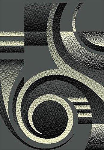 Сиви Стелки за джогинг 2 X 8 Модерен Абстрактен Килим С Цветни Swirls