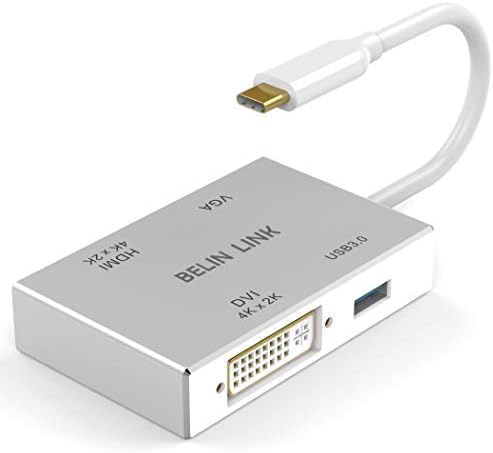 USB Адаптер-C-VGA Thunderbolt 3 с позлатените жак USB3.1 Type C-VGA Адаптер за VGA, Съвместим с MacBook Pro/Dell