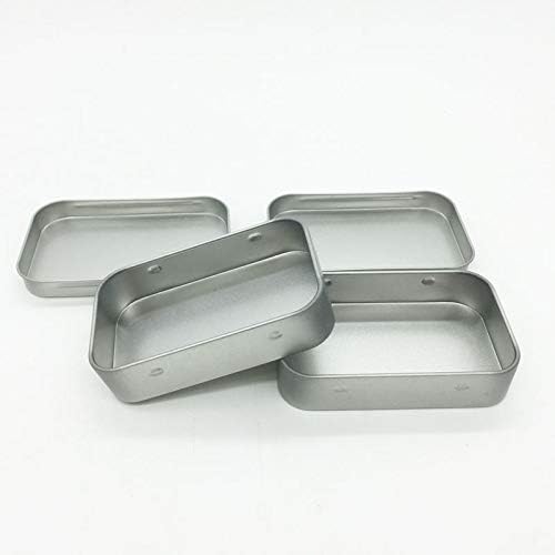 Anncus 95x60x21 мм сребърна правоъгълна лидице кутия / обикновена метална кутия / малка лидице кутия / мятная лидице