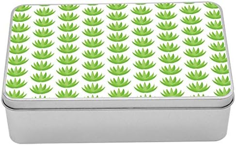 Метална кутия от агаве Ambesonne, Цифрова Илюстрация на Кактус с Екзотични Растителни мотиви в Однотонном фона,