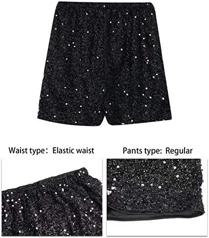 Дамски Рейв-къси Панталони с Пайети и Висока Талия Performance Glitter Clubwear Rave Shorts