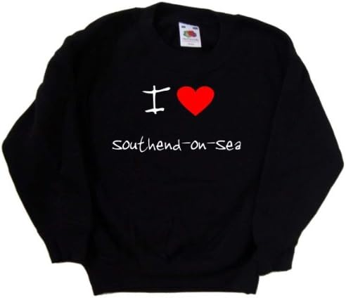 Черна детска hoody I Love Heart Southend-on-Sea