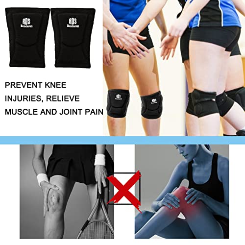 Волейболни коленете, Многофункционални коленете, за юноши и девойки, Унисекс, 1 чифт (Черен, Средно)