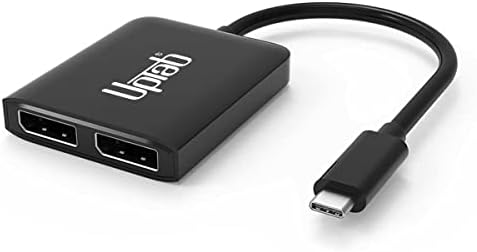 Адаптер UPTab USB C в двойна DisplayPort 8K, конвертор USB-C в газа на няколко монитора DisplayPort (съвместим с