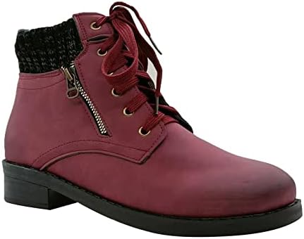 ENVEZ / Дамски обувки; Модни Обикновена Непромокаеми Кожени Туристическите обувки; Нескользящие Удобни Къси ботуши на Нисък ток Широк cut