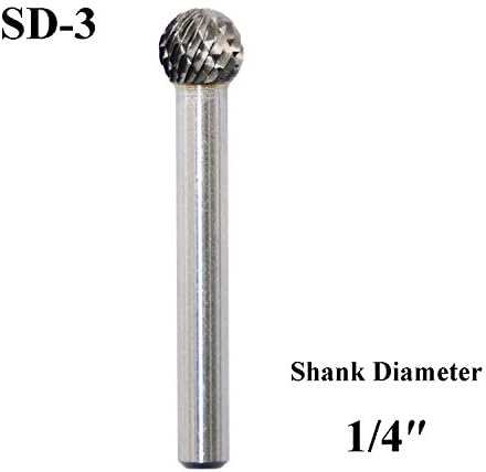 SD-3 Заусенец от волфрамов карбид Ротационен Файл Сферична форма с двойно нарязани за шлифовъчни машини Бормашини