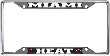 FANMATS 14862 Frame регистрационен номер Miami Heat от Хромированного метал, Цвят на екип, 6,25 x 12,25 инча