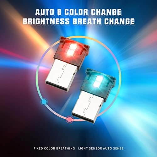 2 БРОЯ Мини USB Led Лампа RGB Джобно Околното Осветление с 8 Регулируеми цветовете и яркостта USB лека нощ за Автомобили