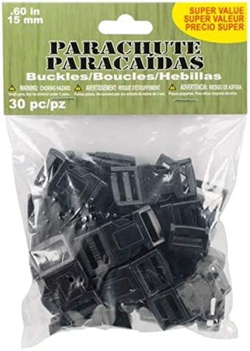 Катарами за парашутни кабел Pepperell PCBUCK3015 (30 опаковки), 15 мм, Черен