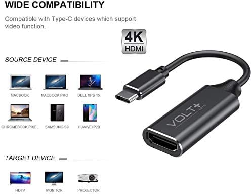 Комплект HDMI 4K USB-C е съвместим с професионален адаптер Dell XPS 15 9560 с цифрово пълна изход 2160p, 60Hz!