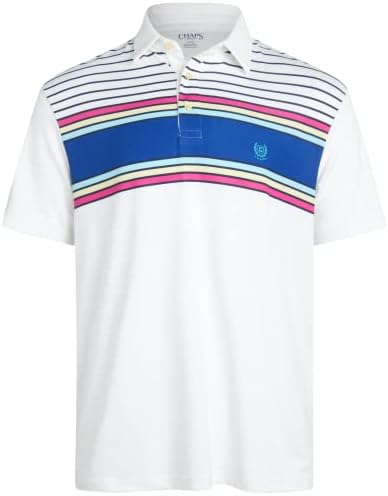 Мъжка риза с къси ръкави Chaps - Поло суха засаждане с Къс ръкав и 3 копчета - Лесно мъжки поло риза за голф (S-XXL)